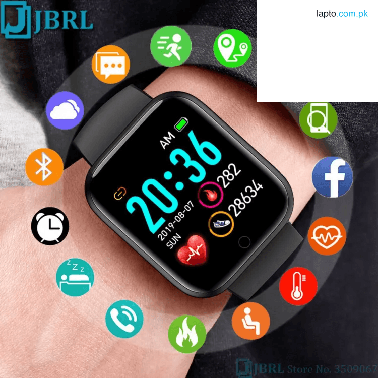 D20 Bluetooth Smart Watch Men Waterproof Sport Fitness Tracker Smart Bracelet Blood Pressure Heart Rate Monitor Y68 Smartwatch