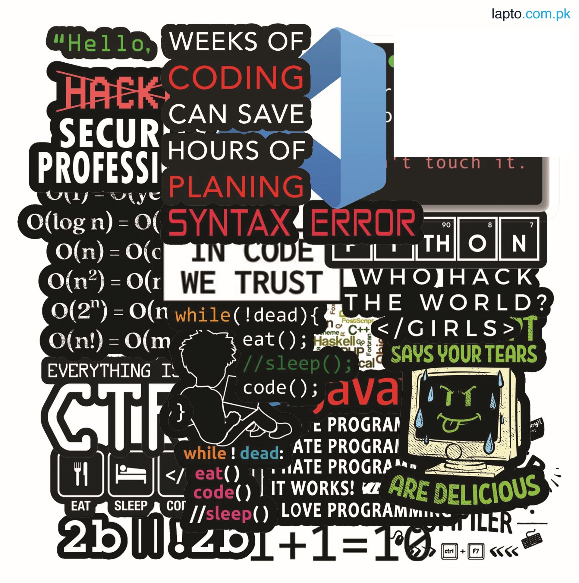 Multiple Programming Stickers Of Your Choice Available in Single, Pack of 3, 5, 8. 12, 15 Best Quality Aesthetic Cool Stickers For Computer Guys
