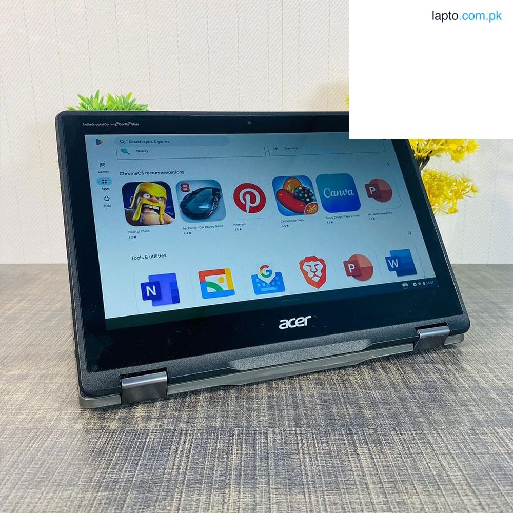 Acer | Chromebook Spin 11 R751T | 32GB Storage | 4GB RAM | Intel HD Graphics 500 | Intel Celeron N3350 | 11.6″ Display | Dual Camera | Touchscreen | Playstore Supported | ChromeBook