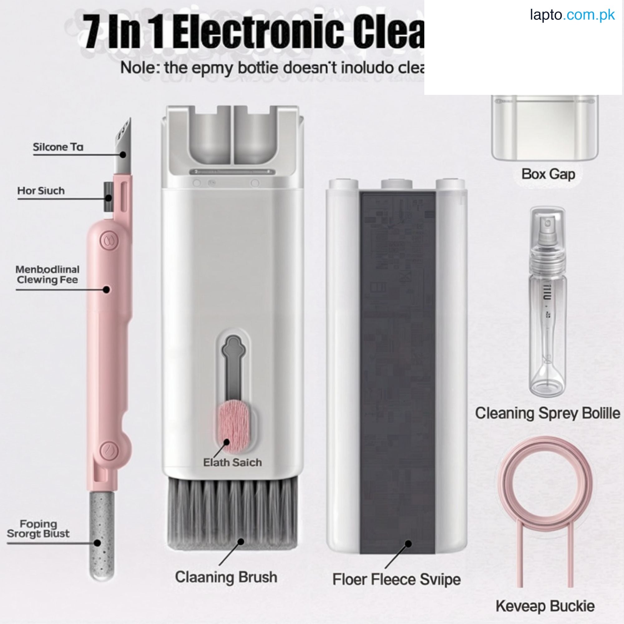 7-in-1 Electronics Cleaner Kit,Keyboard Cleaning Brush Computer Earphone Cleaning Tools,Electronic Cleaner Box for PC Monitor/TV/Phone/Computer(with Cleaning Fluid)