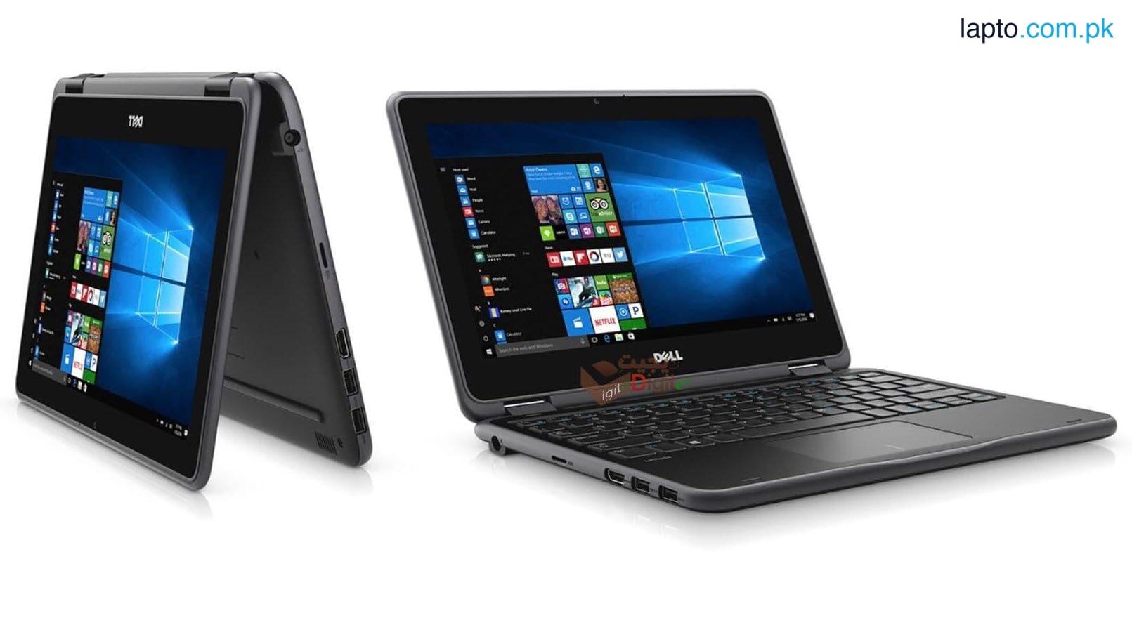 Dell 3189 Convertible Chromebook 11.6 inches HD IPS Touchscreen, Intel Celeron N3060 Up to 2.48GHz, 4GB Ram 16GB SSD, HDMI, WiFi, Webcam, Chrome OS - FREE LAPTOP BAG - Daraz like new laptops - USED LAPTOPS