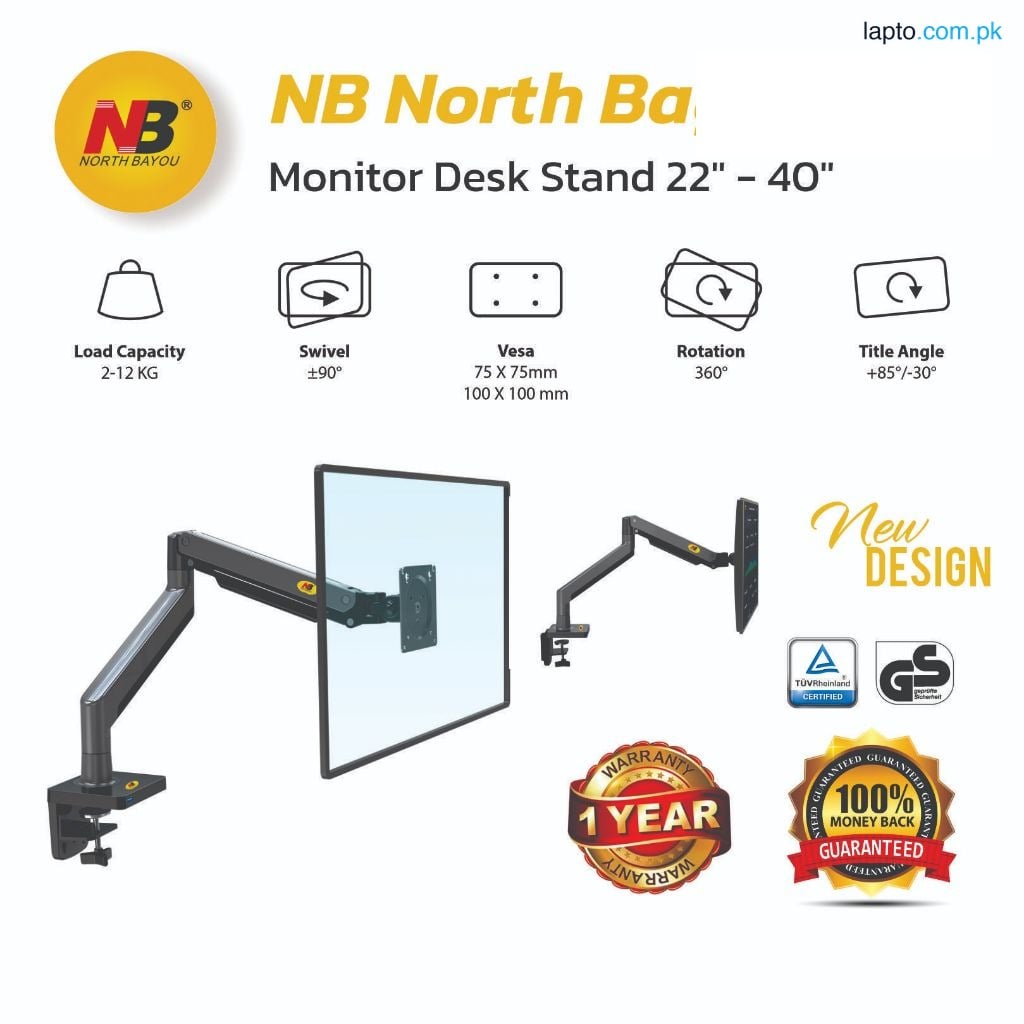 NB G45 Gas Spring Arm 22-40 inch Curved Arc Screen Desktop Monitor Holder 360 Rotate 3-15kgs Monitor Mount Arm - NORTHBAYOU