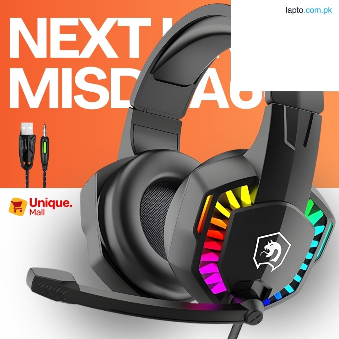 Pro IV | RGB Gaming Headphones with Noise Cancelling Microphone | 360° Surround Sound Wired Over-Ear Headset for PC, Laptop, PS4 & Mobile | Deep Bass Gaming Gear with Soft Earpads - Unique Mall.