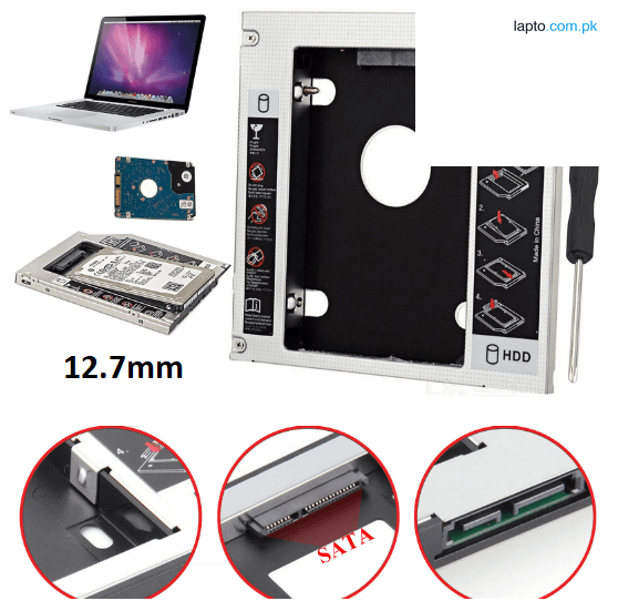 12.7mm Laptop Hard Drive Caddy Second HDD Caddy Kit Laptop CD Room Hard Drive CD/DVD Drive Slot For SSD And HDD Hard Drive CD Room Case