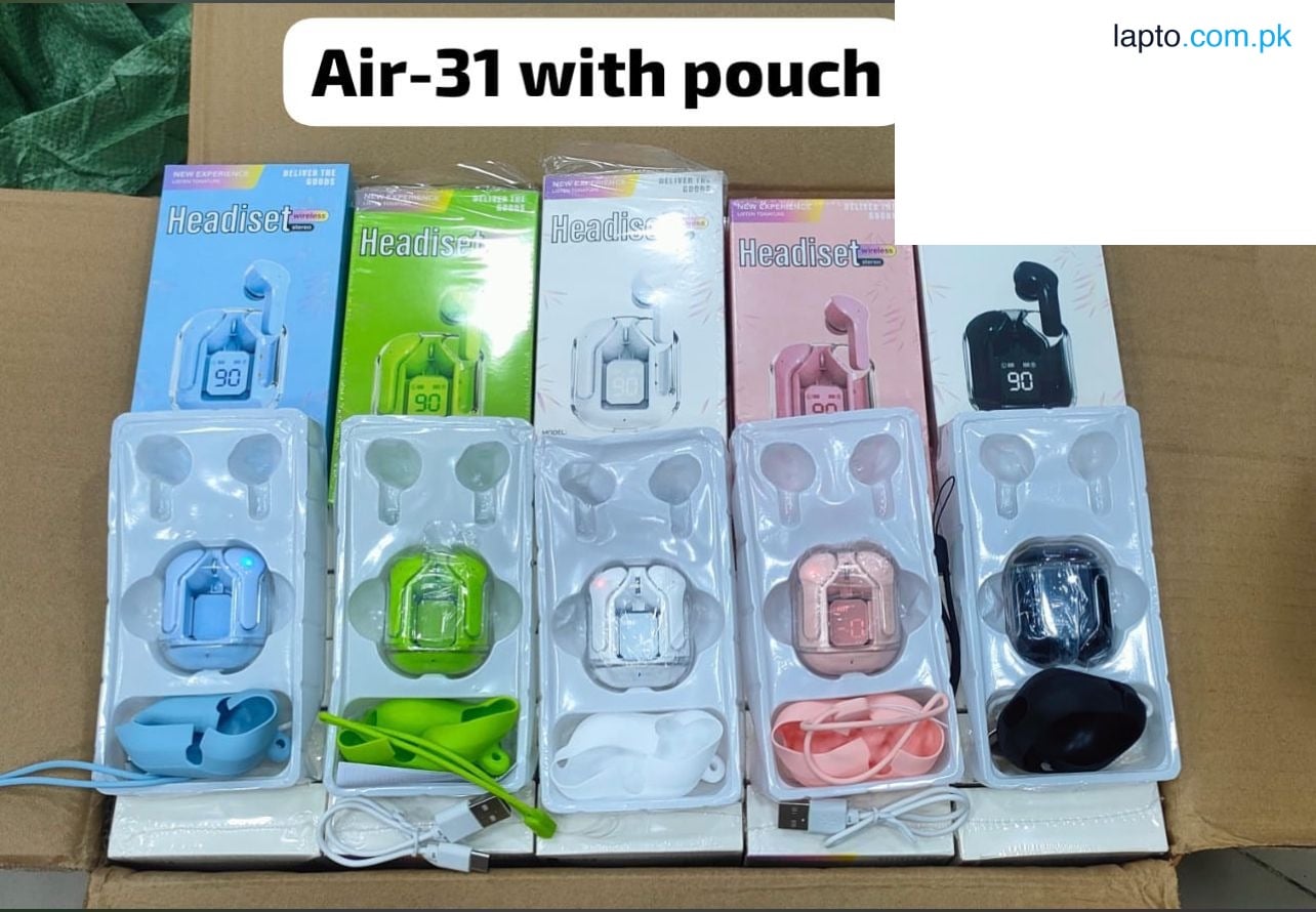 air 31 head set Bluetooth crystal box with silicone pauch