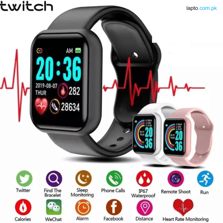 D20 Bluetooth Smart Watch Men Waterproof Sport Fitness Tracker Smart Bracelet Blood Pressure Heart Rate Monitor Y68 Smartwatch