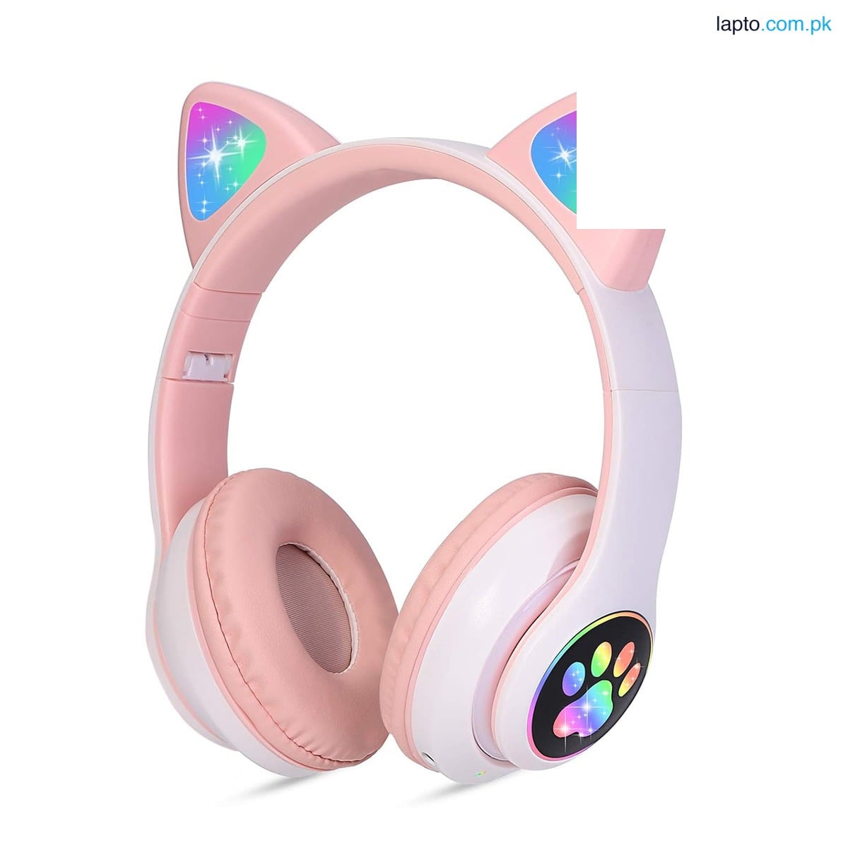 Cat Ear LED Light Up Wireless Bluetooth Headphones for Kids with Microphone, Pink