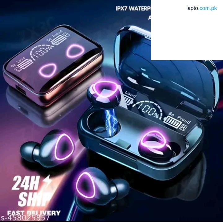 TWS Wireless Earbuds with LED Display m10– and i7s ENC Noise Cancellation, HiFi Stereo, Bluetooth 5.3 – Available in Black & White