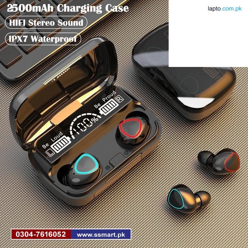 Original M10 3500 Mah TWS Wireless Earphones Touch Control 5.1 with power bank charger Headset Waterproof 9D Hifi Quality Earbuds 2000mAh Stereo Sports Headphones With Microphone