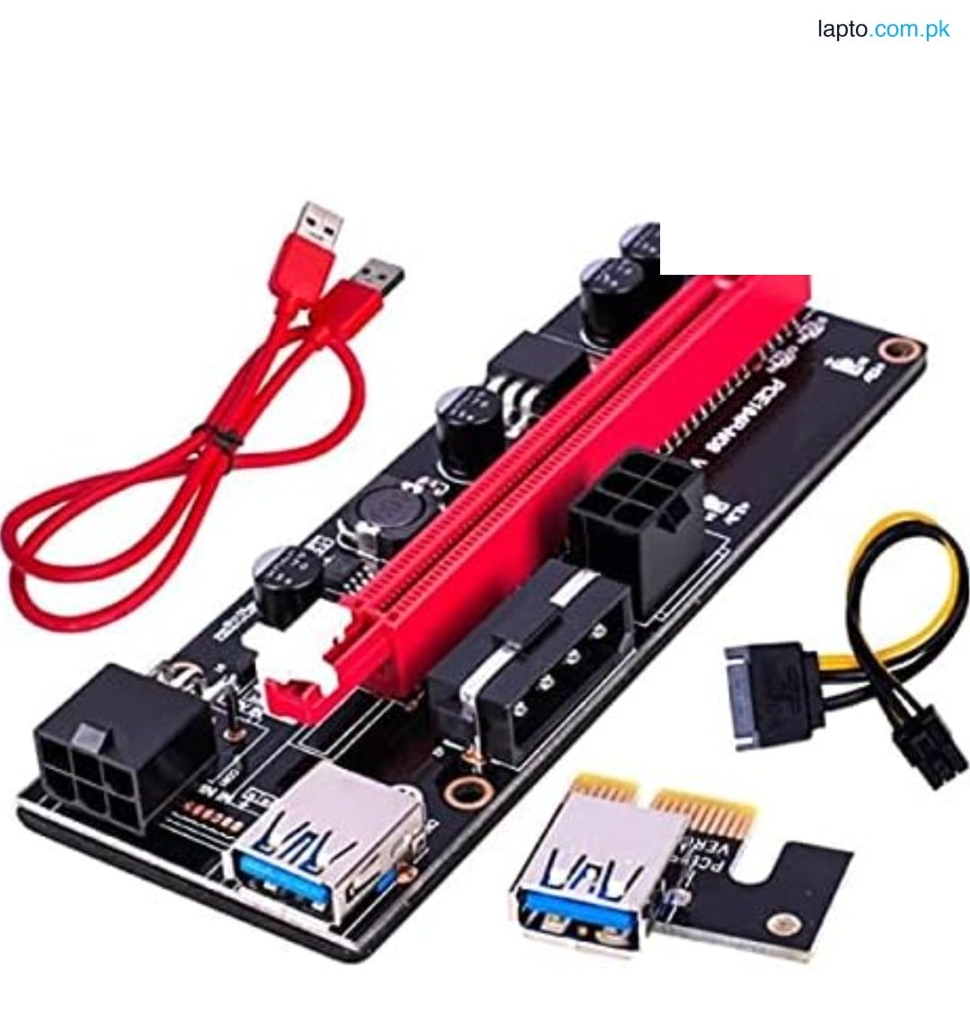 VER009S PCI-E Riser Card VER 009S PCI Express 1X 4X 6X 8X 16X USB 3.0 Cable SATA to 6Pin Connector for Graphics Video Card - (CN, Cable Length: 8pcs, Color: red Cable)