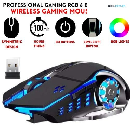 RGB Wireless Mouse - Slim & Silent 7 Colour LED Lights - Dual Mode 2.4G & Bluetooth Rechargable Portable Optical Office Mouse With USB Receiver - 3 Adjustable DPI Levels for Notebook, PC, Computer, MacBook