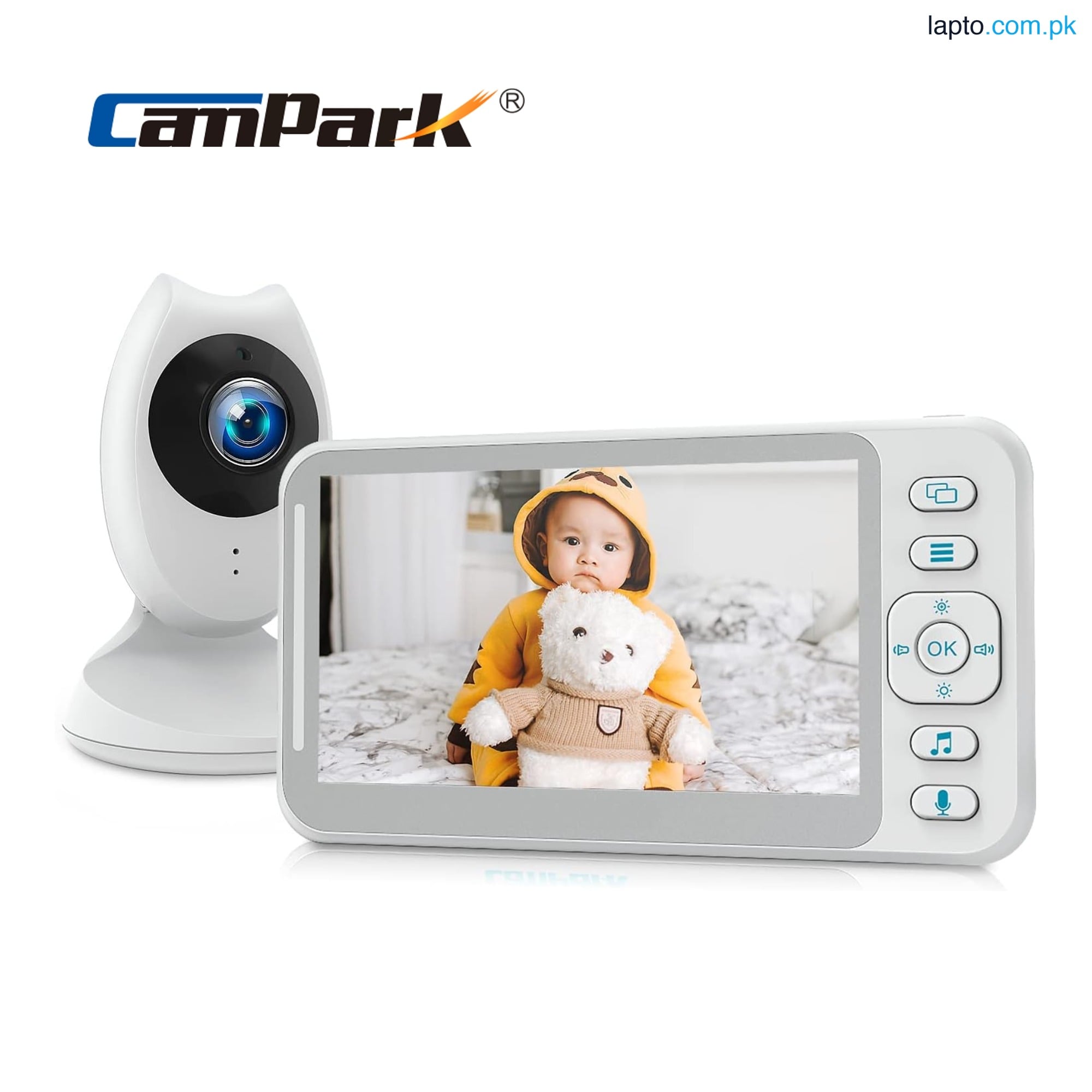 Campark BM40 Video Baby Monitor with Camera and Audio, 4.3 Inch Baby Monitor with Night Vision, No WiFi, 2-Way Talk, VOX, Temperature Display, 8 Lullabies, Ideal for New Moms