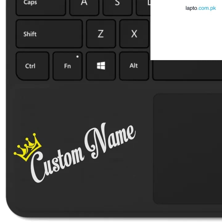 Custom Name Sticker for Laptop (4x1.5) Inches Your Name with Crown Customise Name Sticker