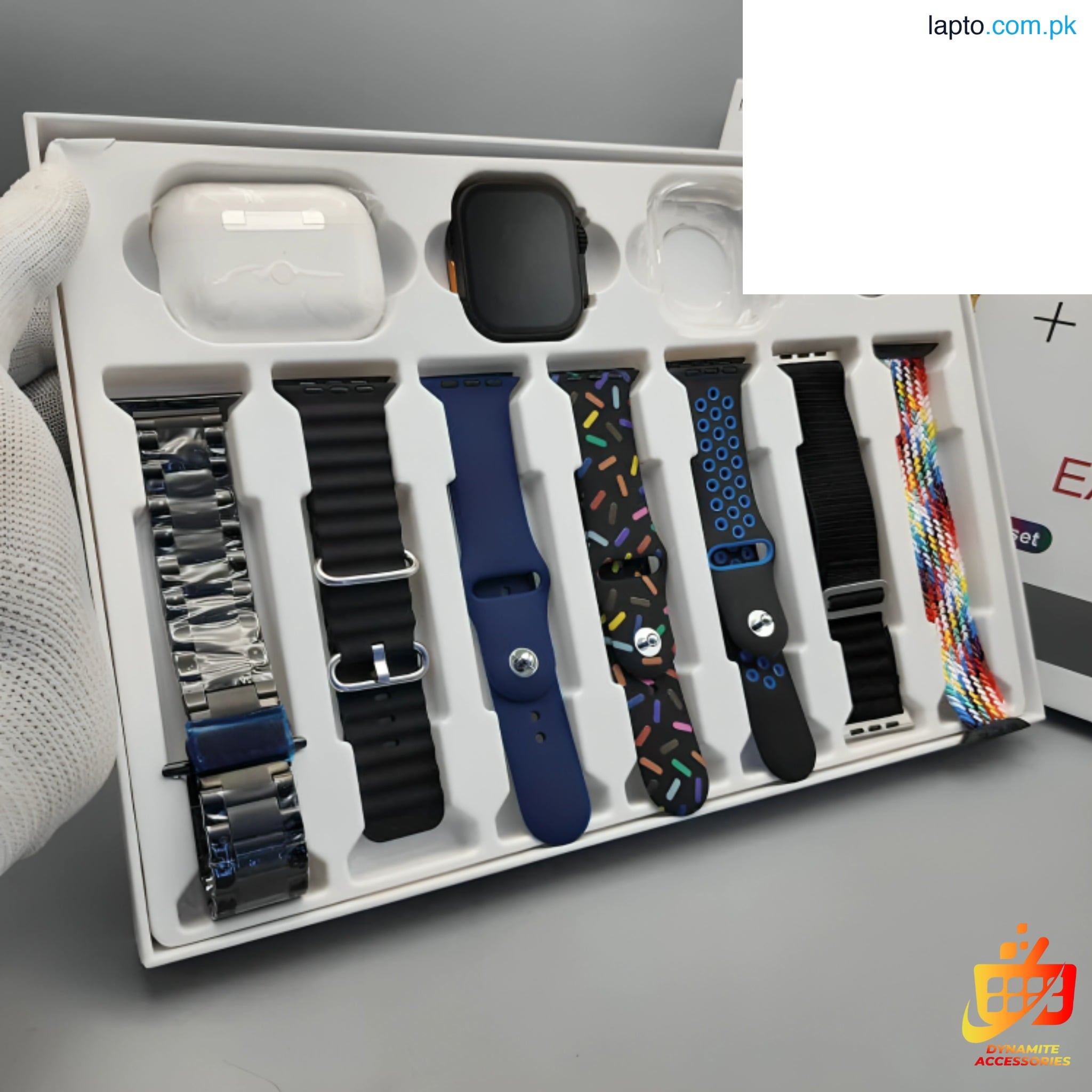 Original i20 Ultra Max Smart Watch – 10-in-1 Package with 2.3-inch HD Display, 7 Straps, Earbuds, Multi-Sport, Heart Rate & Sleep Monitoring