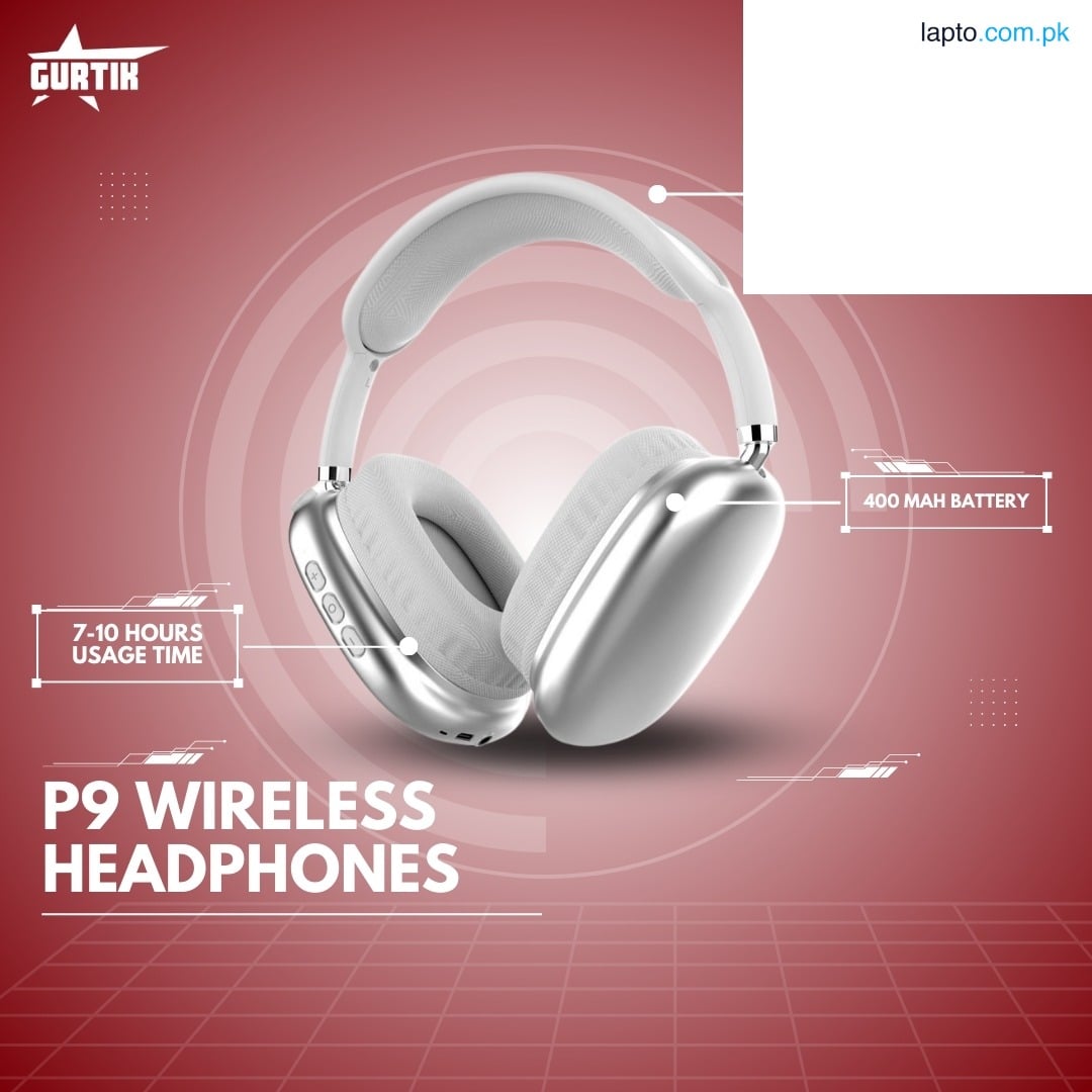 GURTIK P9 Wireless Bluetooth 5.1 Headphones - Hi-Fi Headset with TF Card Slot - Gaming Headset Featuring Stereo Surround Sound, Volume Adjustment, Noise Cancellation - Over Ear Headphones for PC and Mobile - Built-in Mic for Android & iPhone