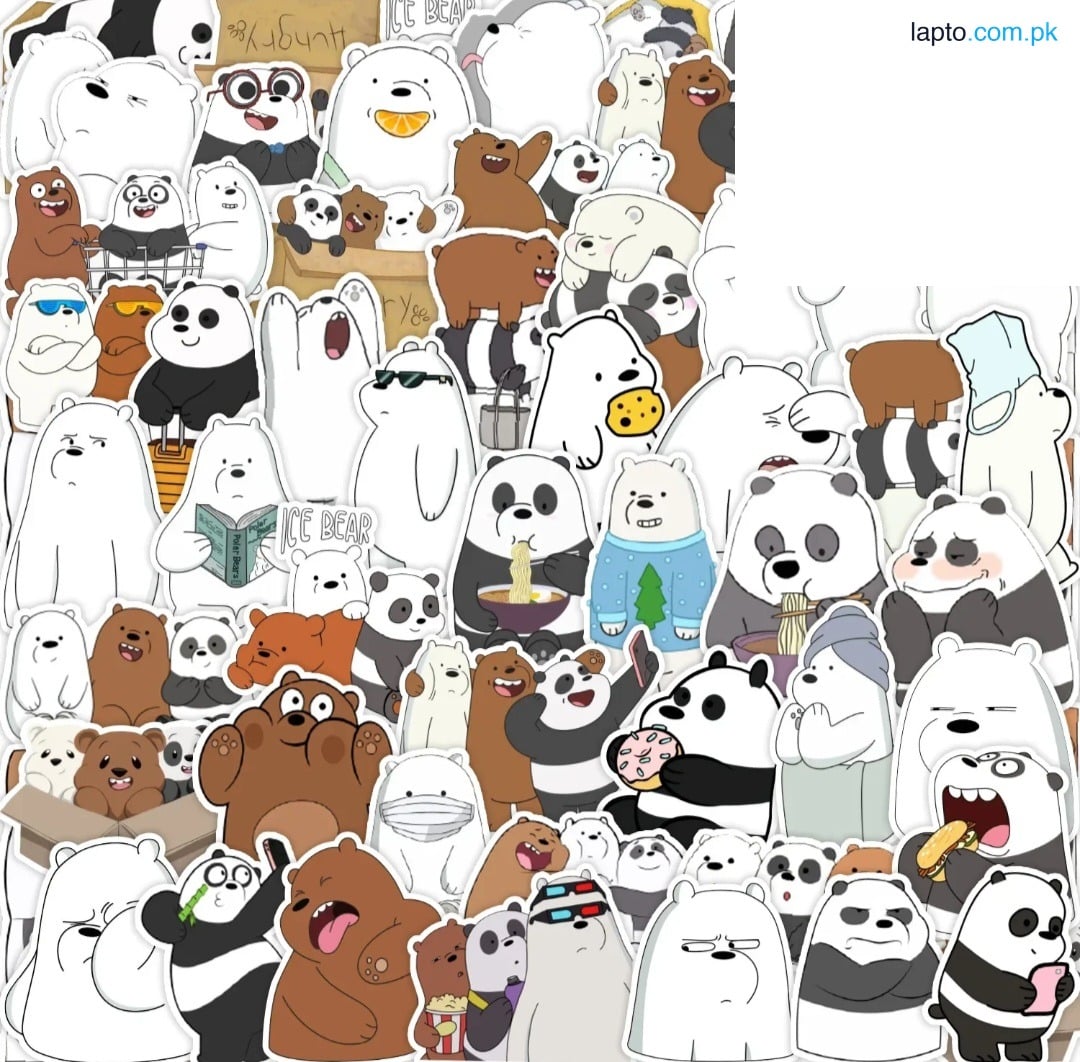pack of 25 Bare Bear stickers[ ‍❄ ]Decal for laptop ,phone,mobile etc....