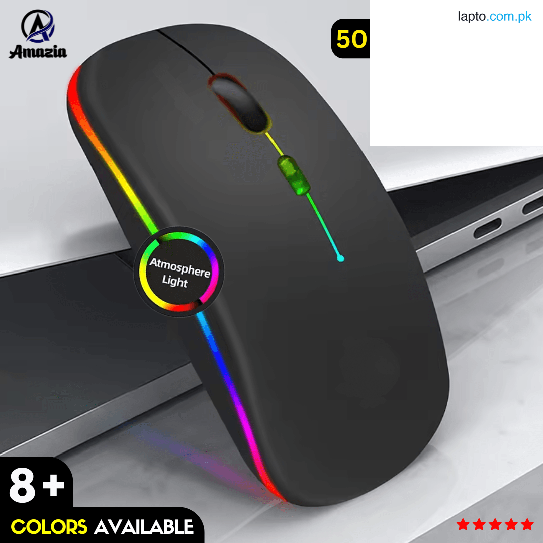 Rechargeable Wireless Mouse Ultra Slim Gaming Mouse RGB Dual Mode 5.1 Bluetooth Mouse Rechargeable Battery Gaming RGB USB Wireless Optical Mouse With Silent Clicks Black 2.4G Backlit Mice - Plug and Play For Laptop, PC, Computer, MacBook, iPad, Smart TV
