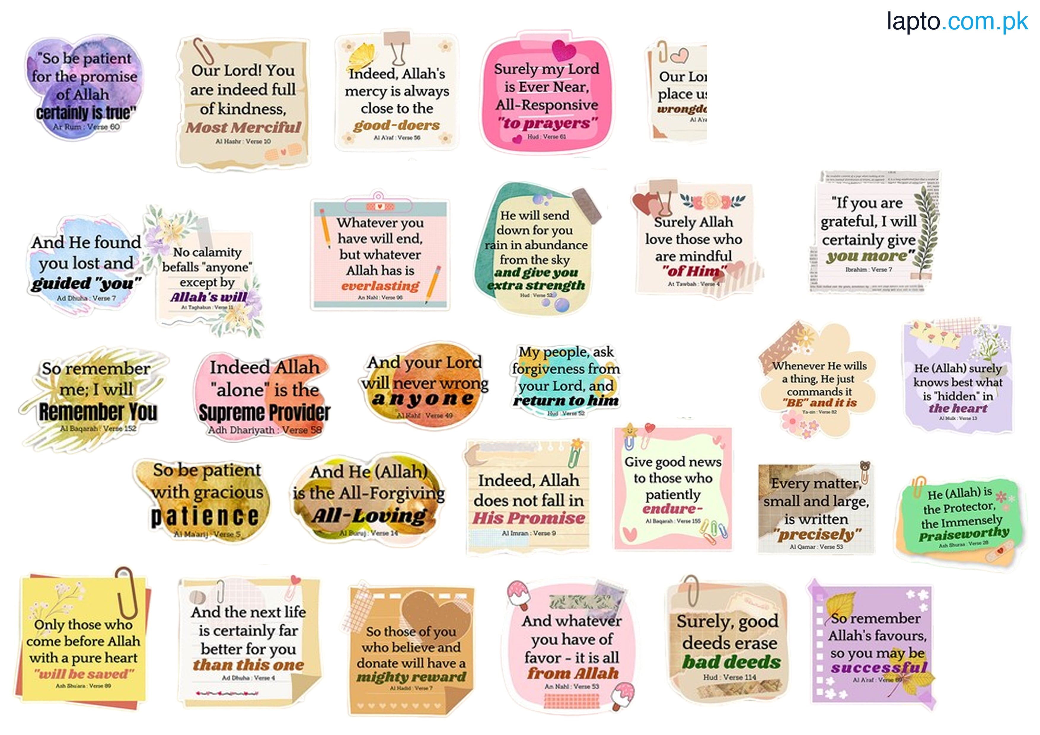 Islamic Motivation Stickers Islamic Quotes 30pcs Laptop Mobile scrapbook