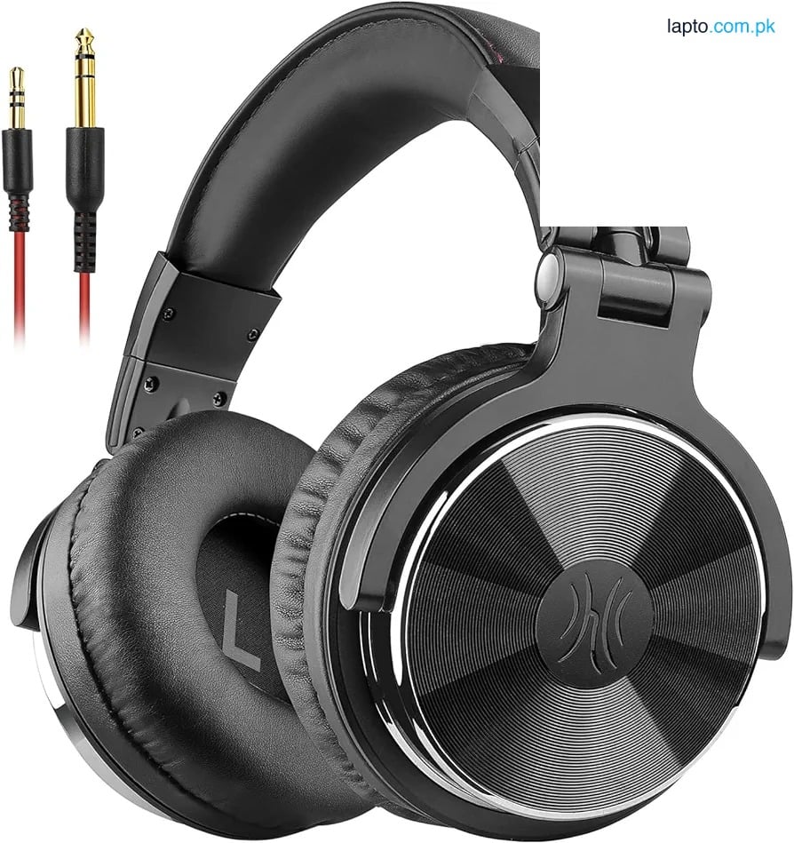 OneOdio Pro 10 Wired Over-Ear Headphones – 50mm Bass Drivers | DJ Monitor, Studio Recording, Mixing, Guitar, Podcast | 6.35mm & 3.5mm Jack | PC, Mobile, MP3/MP4 – Black