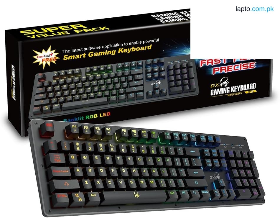 Keyboard Genius scorpion K 10 Mechanical feel RGB Backlight programmable usb wired keyboard