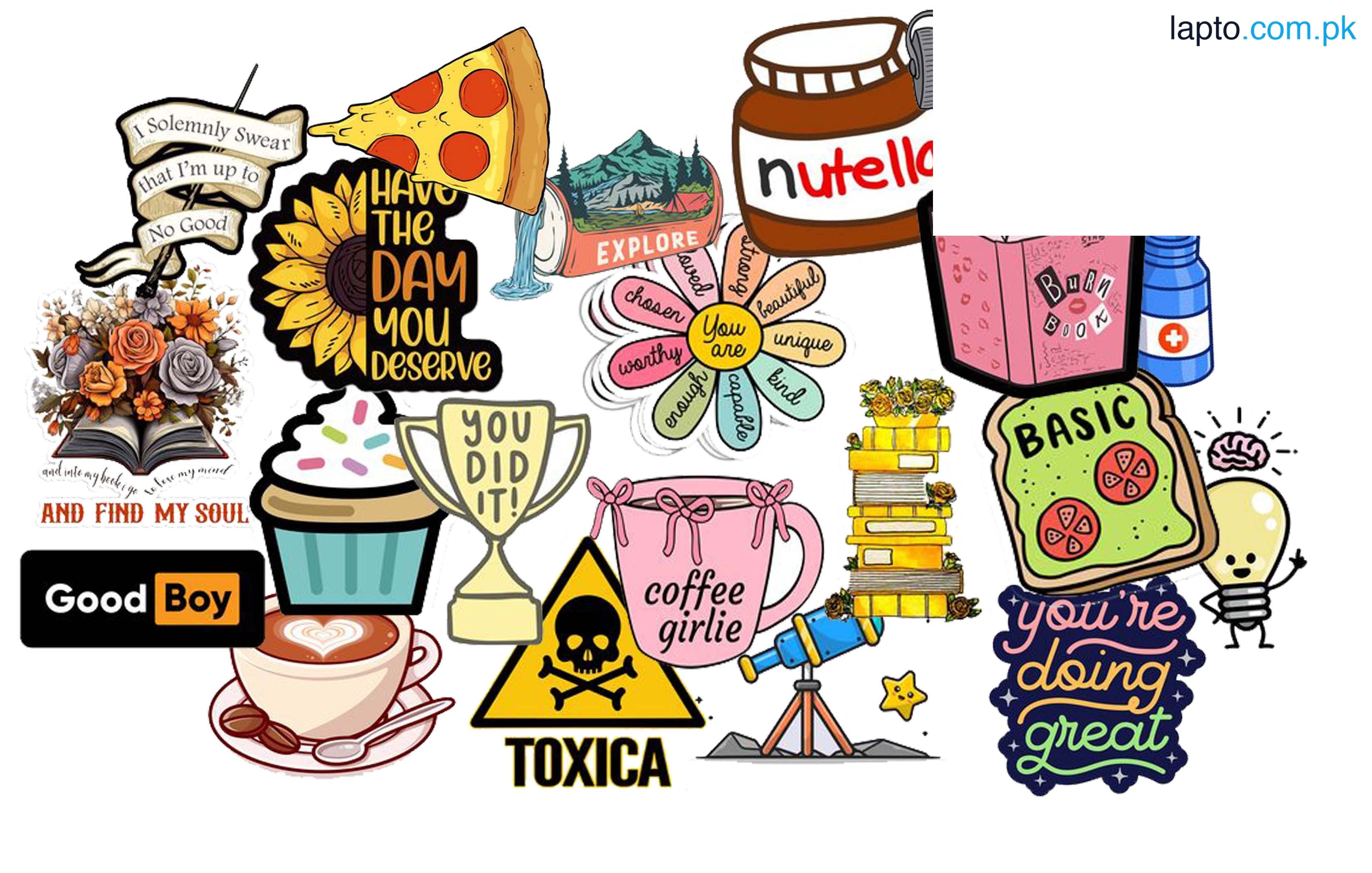 Available in Pack of 8 & Pack of 21 - Aesthetic Art Stickers -for mobile back, Laptop, dairy and for decorating your stuff and making them look more attractive - 3-5cm each mix sizes - Available in Different Packs. Pack of 21 & Pack of 8