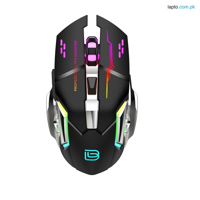 PRO WIRELESS GAMING MOUSE 6D 2.4GHZ+BLUETOOH DUAL MODE RGB RECHARGEABLE LONG BATTERY TIMING