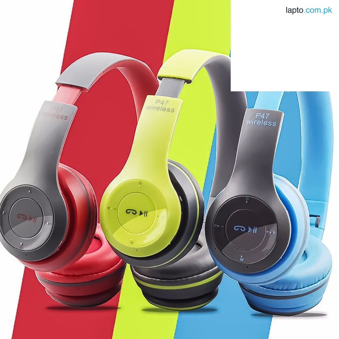 P47 Wireless headphones with Microphone Bluetooth Foldable Headset Support FM Radio TF for PC ,TV Smart Phones & Tablets etc.