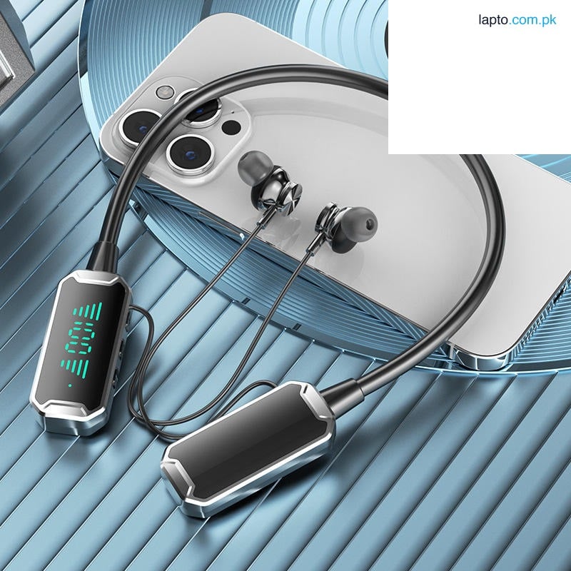 LED Magnetic Earphone Wireless Neckband Headphones Sports Waterproof Bluetooth 5.3 Headset With Microphone