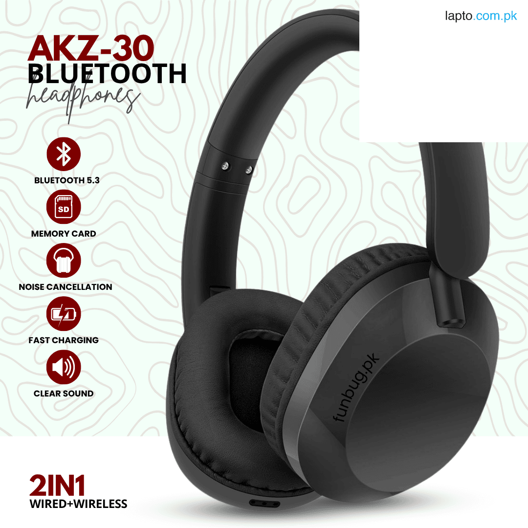 Dual Mode Bluetooth Wireless & Wired Headphones with Built-in Mic - Wire Less Stereo Gaming Headset Headband with Noise Cancelling Microphone - Earphones Gift for Android Mobile, iPhone, PC, Laptop, Tablet, Pubg with Memory Card & AUX input - Black