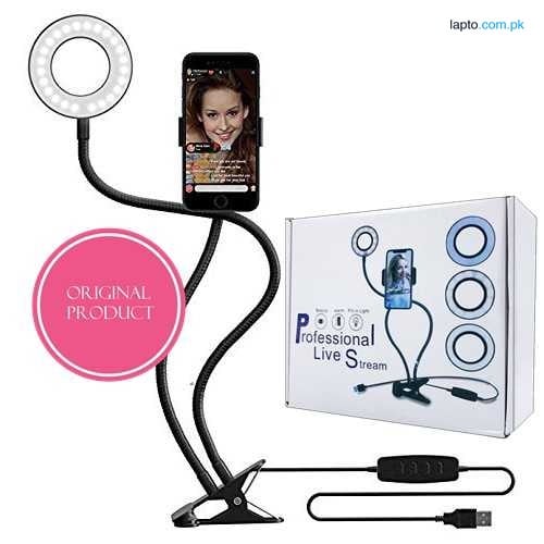 Selfie Ring Light and Cell Phone & Webcam Holder Stand for Live Stream, Makeup, Vigo, YouTube and Video Recording - Professional Work from Home Ring Light and Cell Phone & Webcam Stand for Live Stream, Makeup TIK Tok, Vigo, YouTube and Video Recording