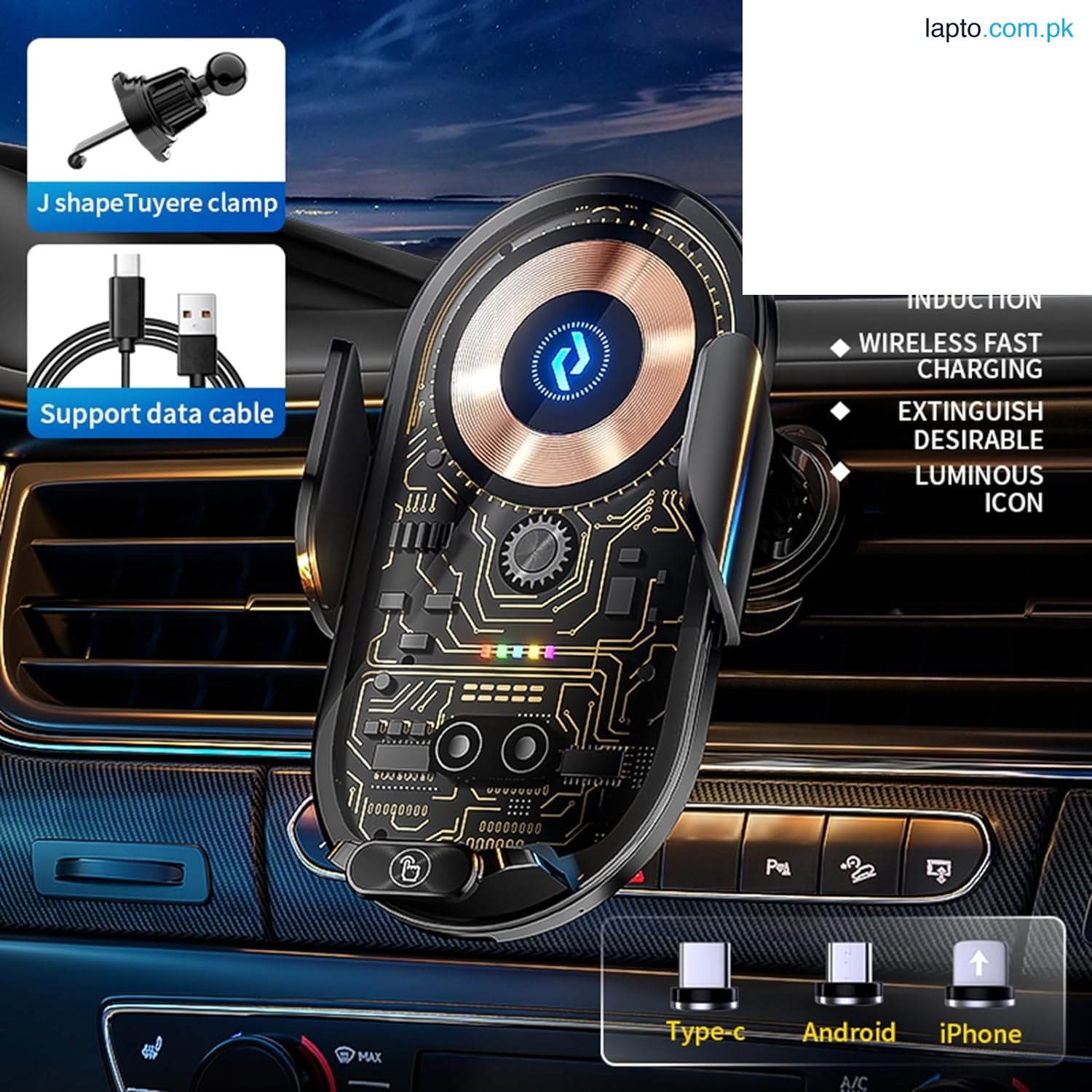 Wireless Car Charger Car Phone Holder Mount Wireless Charging Transparent Compatible Charging Air Vent Mount Phone Holder fit for All Android Smartphone