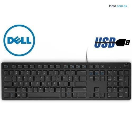 D-e-l-l Multimedia Ultra Slim Keyboard KB216 Smooth Keys, Slim Design PC and Laptop For Home and Office Use
