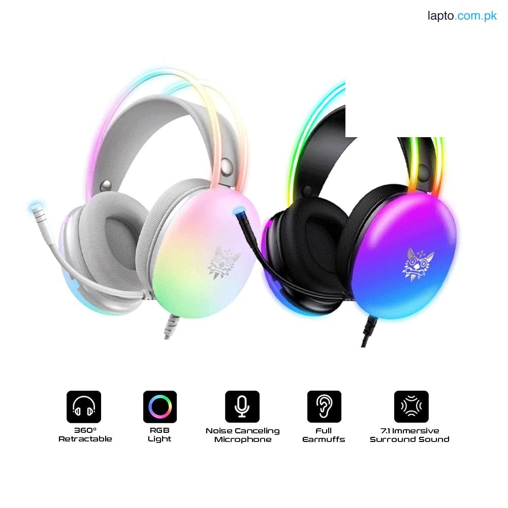 Onikuma X25 Wired Gaming Headset With Mic Noise Cancelling Gaming Headphones RGB Light For Laptop PC