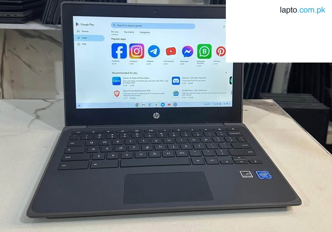 HP Chromebook 11 G8 / auto updates till come 2029/11.6 inches display size / processor intel celeron N4020 / 4 GB ram /32 GB SSD
