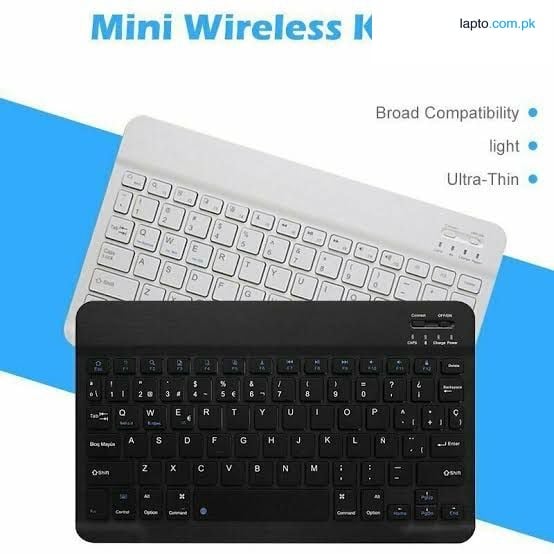 WIRELESS KEYBOARD BLUETOOTH RECHARGEABLE FOR IPAD-TABLET-MOBILE-LAPTOP CONNECT VIA BLUETOOTH
