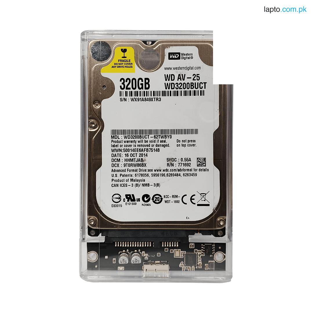 320GB External Hard Drive – High-Performance Data Storage with Transparent 3.0 Case