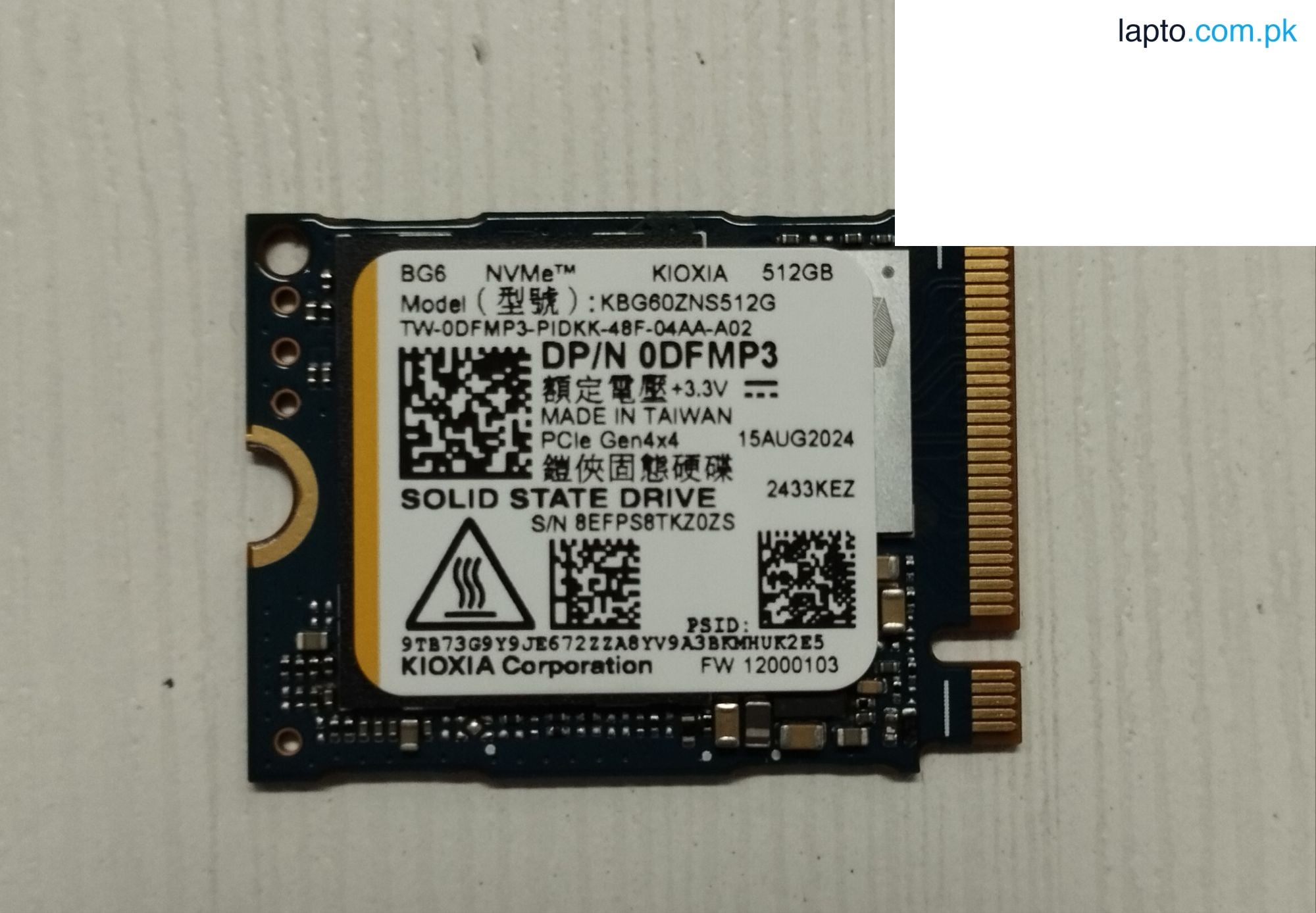 Kioxia NVME 512GB SSD M. 2 2230 PCIe Gen4 × 4