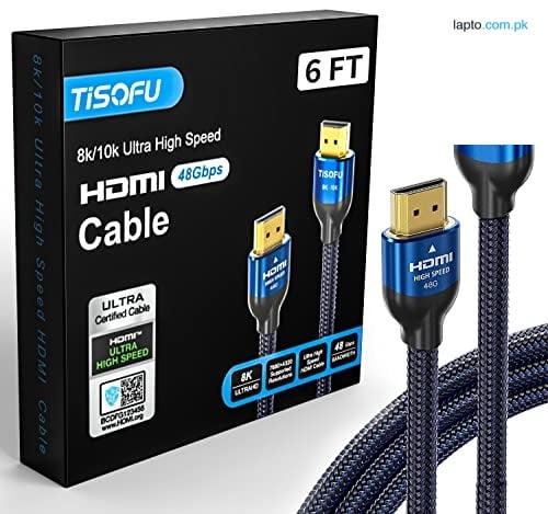 TISOFU Ultra Certified 10K 8K HDMI Cable 1.8m : HDMI 2.1 Cables 48Gbps High Speed Premium Braided Cord 8K@60Hz 4K@120Hz 4K@144Hz HDCP 2.2&2.3 CL3 ARC eARC for HD/HDR/HDTV