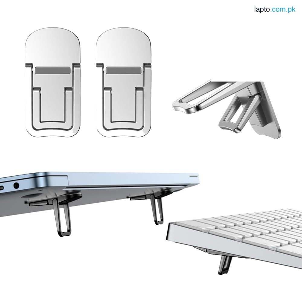 HOLA 2 PCS/1 Pair Laptop Stand Single Clip and Dual Clip Aluminum Alloy Laptop Cooling Pads Stands HP Laptop Stand Dell Stand Mac Stand Laptop Cooling Strong Grip Black Silver