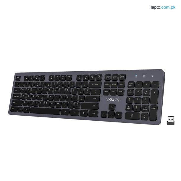 VICTSING PC289A WIRELESS KEYBOARD QUIET ERGONOMIC ULTRA-SLIM RECHARGEABLE KEYBOARD ERGONOMIC DESIGN