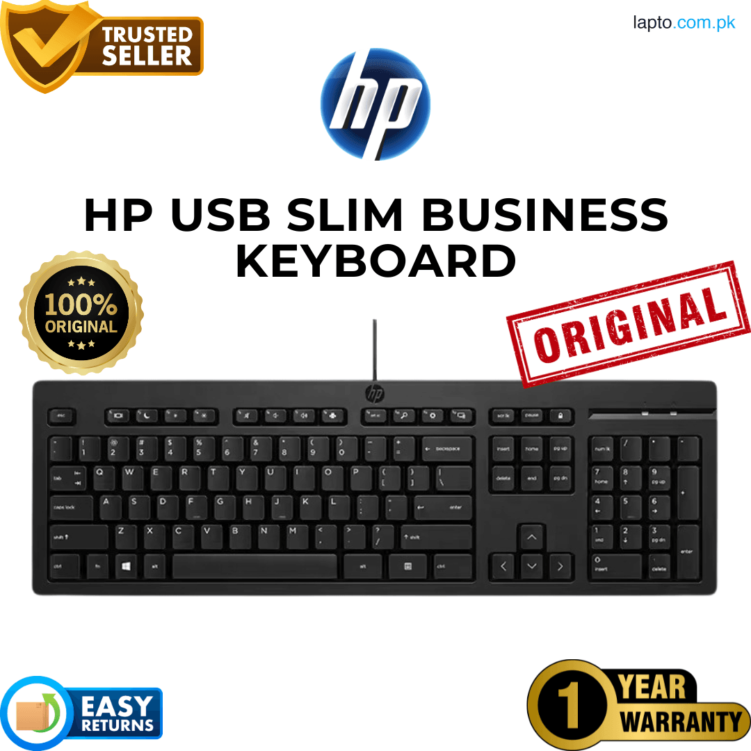 HP USB Keyboard for PC & Laptop | Slim Business Design, Quiet Keys, Original Quality | 1 Year Warranty