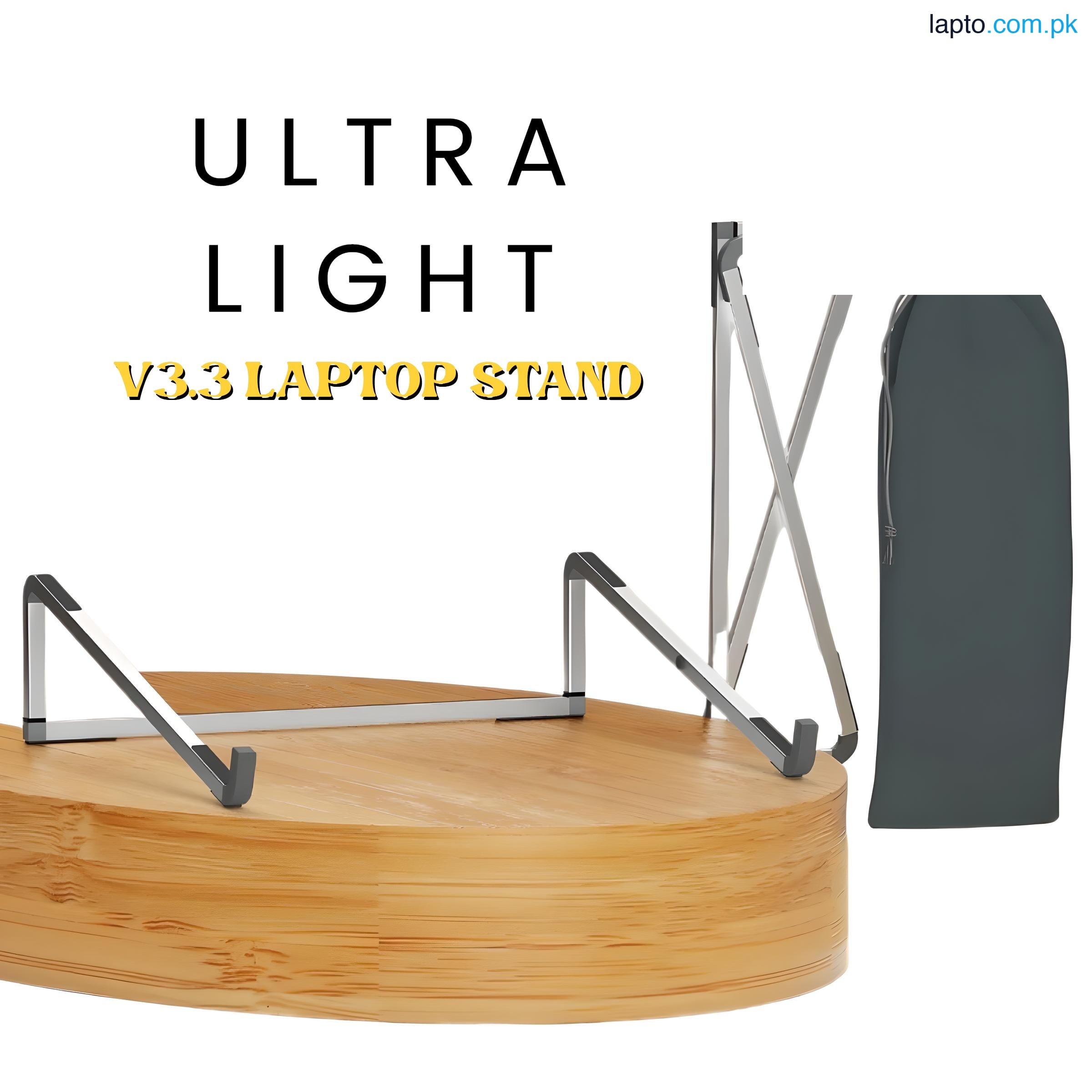 V3.3 Ultra Light Laptop Stand Portable Adjustable Aluminum Alloy Laptop Stand with Anti Slip Grip Light Weight Foldable Durable Stand For All Brands and All Sizes of Laptops
