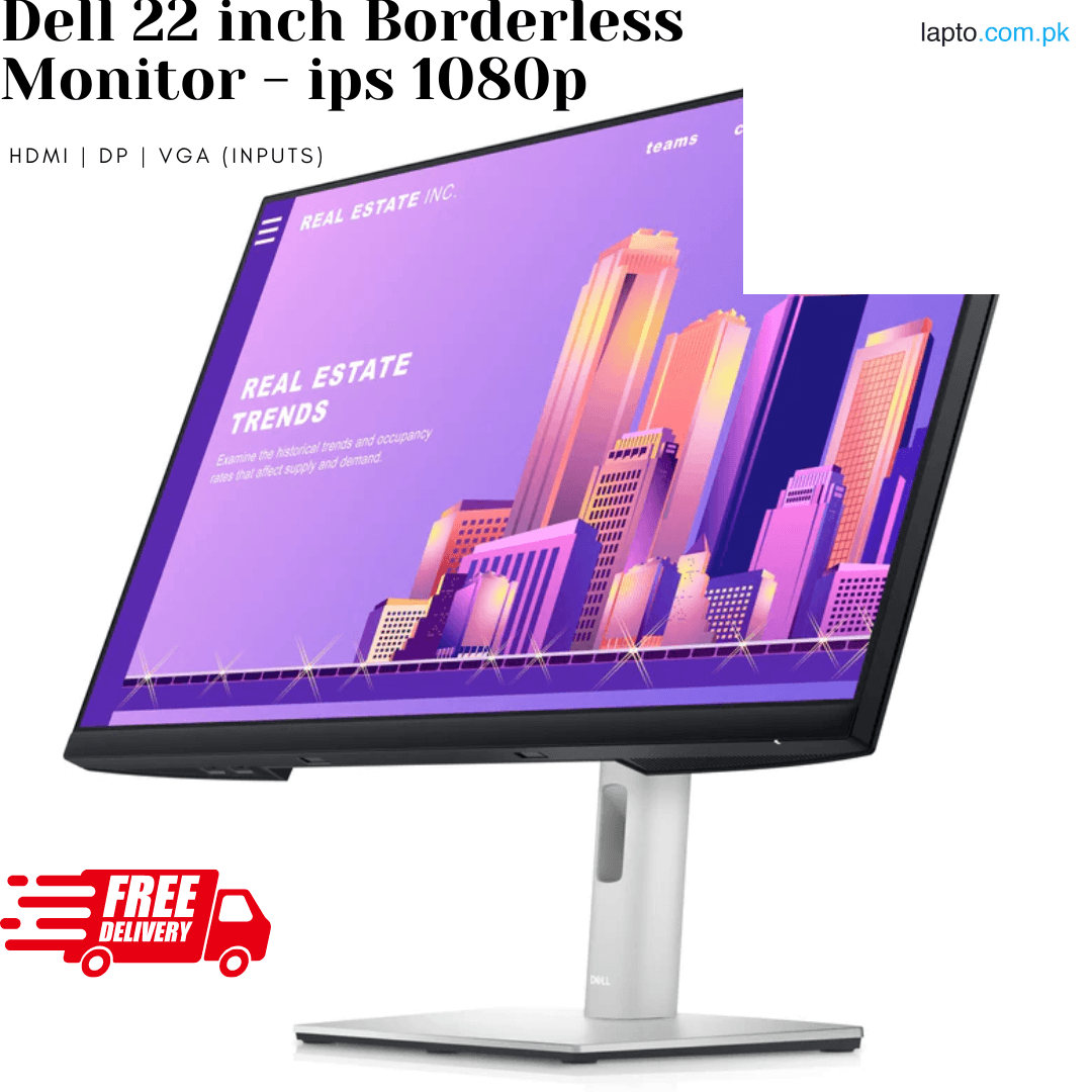 Dell P2222H 22-Inch Full HD IPS LED Monitor | Adjustable Stand, Eye Care, HDMI & DisplayPort | 1080p | 60HZ USED