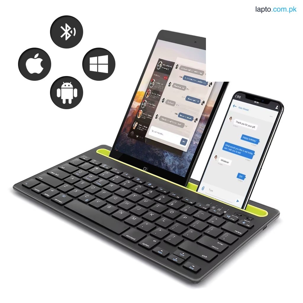 Wireless Bluetooth Keyboard With Phone / tablet Holder Slot