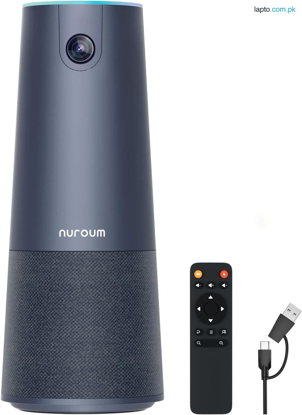 NUROUM C40 2K FHD Conference Webcam, All-in-1 Ultra Wide-Angle 120° Video Conference Camera with 4 Microphones&Speakers, 5X Zoom with Remote Control, 16ft Voice Pickup, AI Noise-Cancel, USB Plug&Play