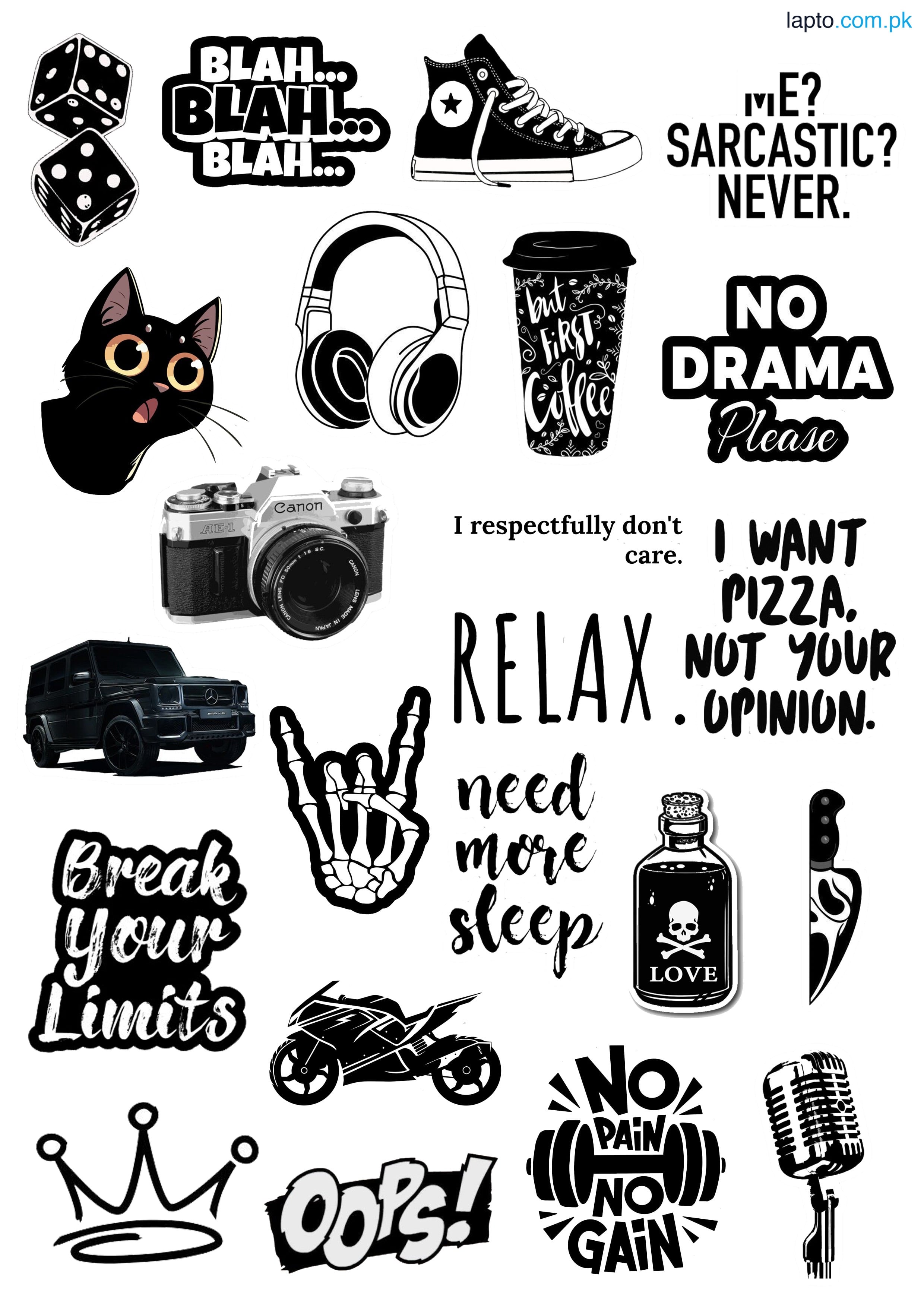 Black Dark Stickers Aesthetic Stickers 23 Pieces of Cool Stickers For Decoration Laptops Mobile and Journal Best Quality 2 - 3 Inch Adhesives Girls & Boys Vibes For Dark Lovers