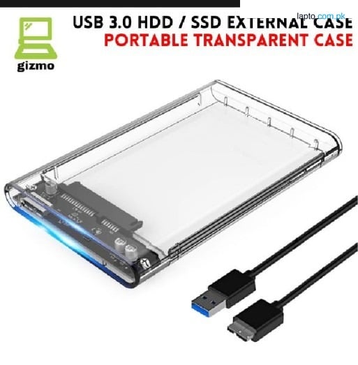 Portable External USB 2.5 transparent HDD and SSD case
