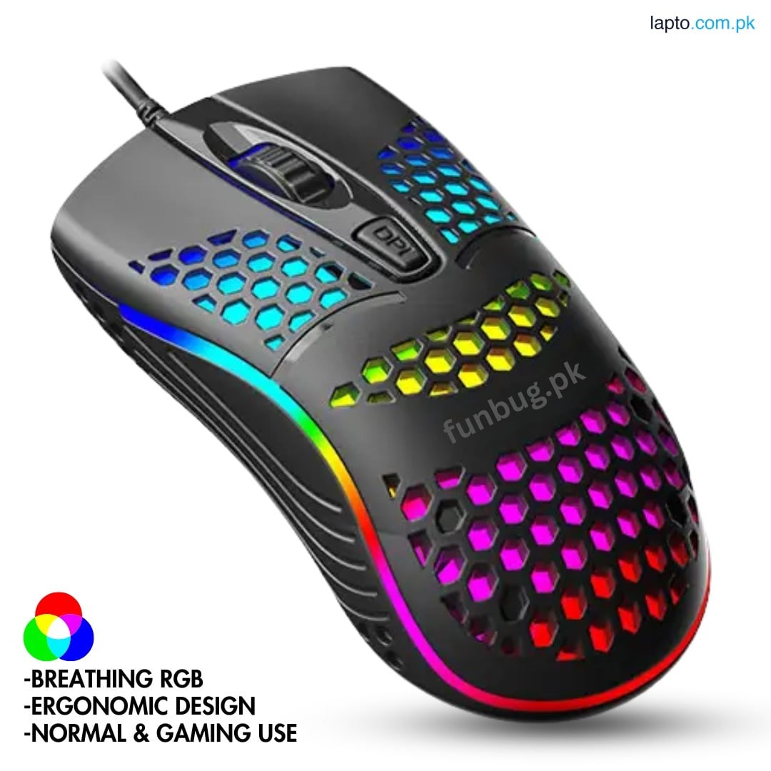 7 Light Breathing Gaming Mouse RGB Cheap with FREE Mouse Pad - Gaming Mouse with 7 led - USB Wired Optical Mouse without side buttons for PC, Laptop, Minecraft, Mobile Pubg, Free Fire