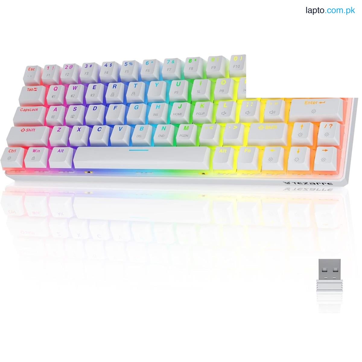 Tezarre TK63 Pro RGB Wireless 60% Mechanical Gaming Keyboard - Vibrant RGB backlighting - Tri-Mode Connectivity - Gateron Optical Brown Switches - Software Supported