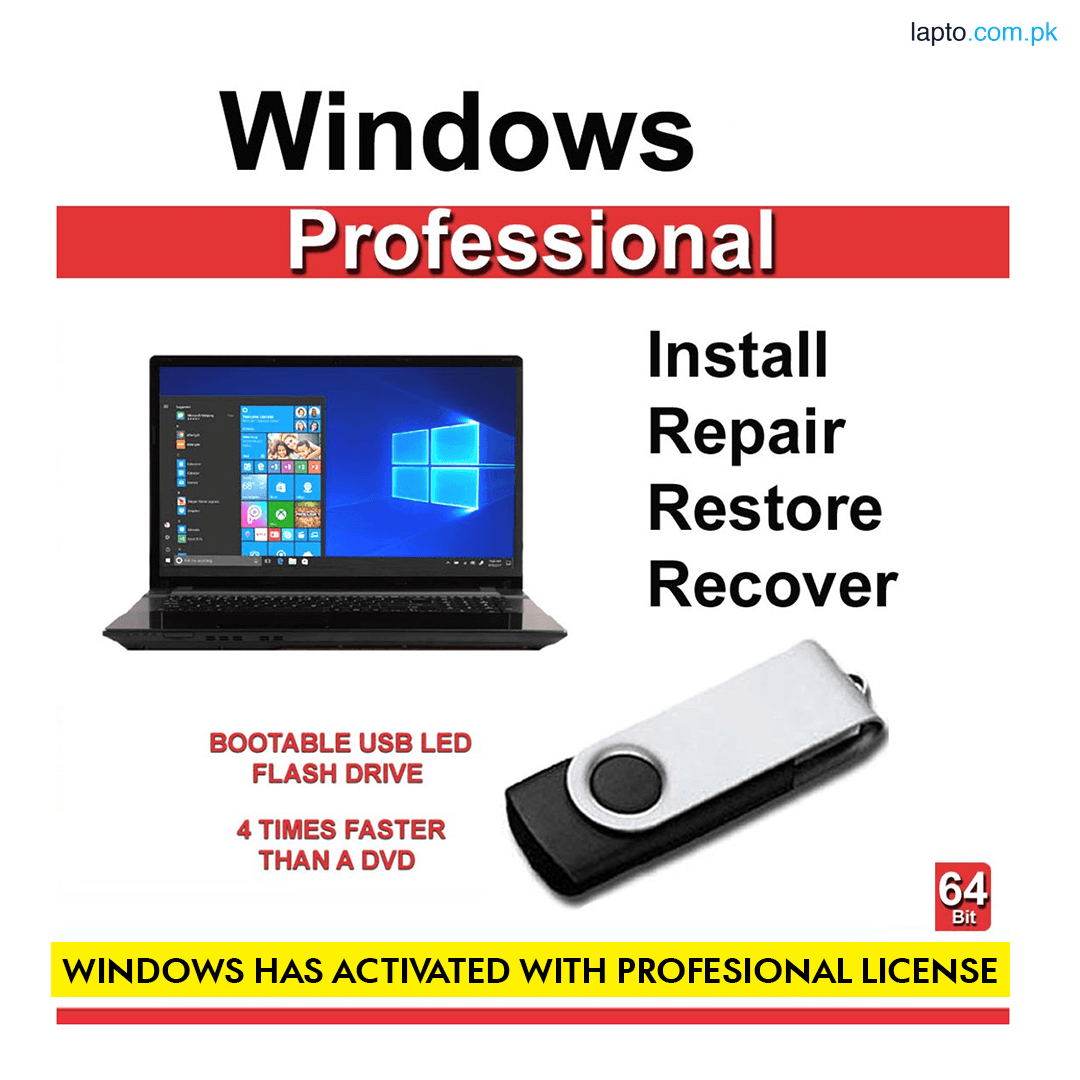 Winndows 10 Pro Lifetime Activated Bootable USB 32 GB